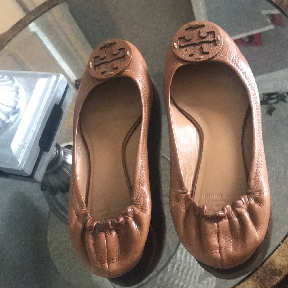 Tan Tory Burch Flats Size 11